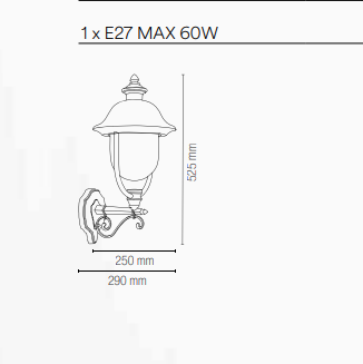 Applique per esterno IP44 in alluminio rame diffusore in policarbonato rivolta in alto lampada 1XE27 non inclusa VENEZIA Applique per esterno IP44 in alluminio rame diffusore in policarbonato rivolta in alto lampada 1XE27 non inclusa VENEZIA